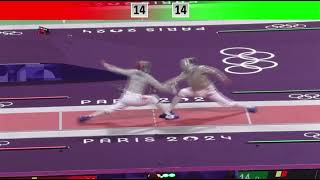 Bazadze vs Amer final touch for the Egyptian t16 PARIS OLYMPICS 2024 slow mo olympics fencing [upl. by Jaal]