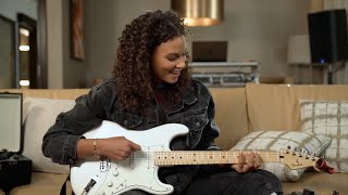 Marquita Pring Learns The Basics Of Electric Guitar [upl. by Anoyi682]