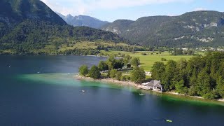 Drone video of Slovenia  Savica waterfall  Mt Vogel  Lake Bohinj  UHD 4K [upl. by Glaser]