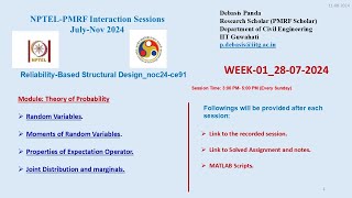 NPTELPMRFWEEK1 ReliabilityBased Structural Designnoc24ce91 [upl. by Yanat]