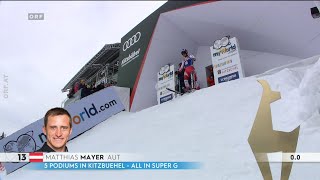 Alpiner SkiWeltcup  Abfahrt  Kitzbühel  1 Platz  Matthias MAYER  2020 [upl. by Eamon870]