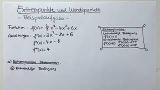 Extrempunkte und Wendepunkte rechnerisch bestimmen Beispielaufgabe [upl. by Ofloda741]