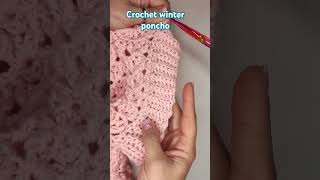 How I crochet a winter poncho crochet crochetgirls crochetponcho crochetgifts crochetwinter [upl. by Philoo]