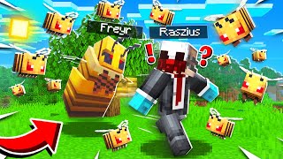 Pranking as a BEE in Minecraft HE DELETED HIS GAME [upl. by Sephira]