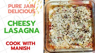 HOW TO MAKE JAIN CHEESY LASAGNA WITHOUT OVEN  ITALIAN CREAMY JAIN  VEG LASAGNA IN PAN [upl. by Kallman]