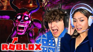 Forcing Her To Play ROBLOX HORROR GAMES [upl. by Ssac]