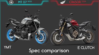 2025 YAMAHA MT07 VS HONDA CB 650 R  Comparison  Mileage  Top Speed  Price  BikeInformer [upl. by Gridley716]