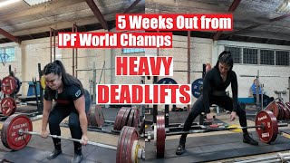 IPF World Champs 2024 Prep 5 weeks Out Karlina amp Kavishi Heavy Deadlifts [upl. by Bradski]