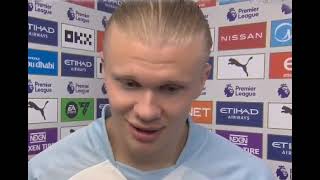 Erling Haaland Post Match Interview Man City vs Wolves 51 [upl. by Aerdua]