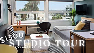 Inside a CHEAP 1500 Small LA Studio Apartment Tour  300 sq ft 400 sq ft 500 sq ft  Los Angeles [upl. by Roshelle]