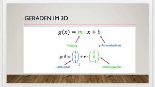 Geraden im dreidimensionalen Raum Teil 1 OnlineKlasse Mathe 12 [upl. by Lipson]