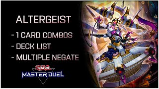 Combos Guide amp Deck List for Altergeist Deck  New Support Adminia YuGiOh Master Duel [upl. by Vandervelde549]