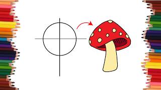 HOW TO DRAW A MUSHROOM [upl. by Peterec]