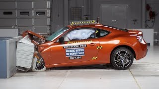 2013 Scion FRS moderate overlap IIHS crash test [upl. by Francie]