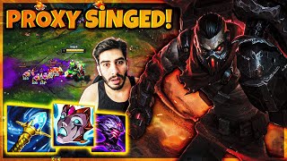 PROXY OYNAYIP 1V9 ATIYORUM AMA TAKIM KOŞUP ÖLÜYOR  Singed vs Garen [upl. by Yacov]