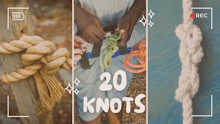 20 Essential Knots for Beginners  Knot Tutorial [upl. by Elrahc]