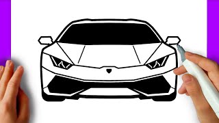 How to draw a Lamborghini car VERY EASY Step by step [upl. by Ojeillib110]