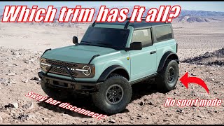 Heres What You Can and Cant Get on each 2021 Bronco Trim Level [upl. by Siurtemed476]