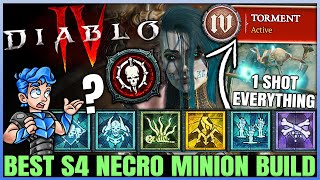 Diablo 4  Minions  OVERPOWERED Now  New Best S4 INFINITE Damage Necromancer Speed Build  Guide [upl. by Haleelahk135]