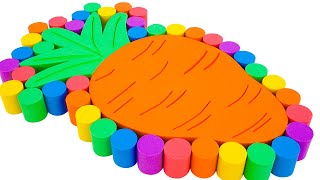 Satisfying Video l How to Make Rainbow Carrot Cake with Kinetic Sand amp Nail Polish Cutting ASMR [upl. by Meyers]