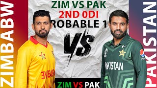 ZIMBABWE VS PAKISTAN 2ND ODI PLAYING ELEVEN [upl. by Keligot]