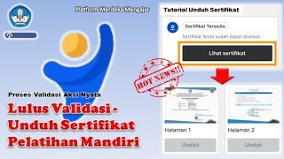 Tutorial Unduh Sertifikat Pelatihan Mandiri di Platform Merdeka Mengajar [upl. by Ahsac]