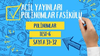 ACİL YAYİNLARİ POLİNOMLAR FASİKÜLÜ Polinomlar test6 [upl. by Snashall711]