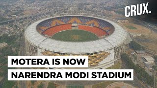 Worlds Largest Stadium Motera Renamed To Narendra Modi Stadium [upl. by Alphonsine]