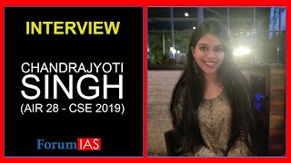 IAS Topper Interview  Chandrajyoti Singh  AIR 28 UPSC 2019  ForumIAS [upl. by Neom]