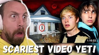 SCARIEST VIDEO YET Sam and Colby Our Demonic Encounter at Haunted Sallie House REACTION [upl. by Netsoj59]