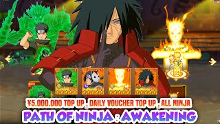 Path Of Ninja Awakening PSERVER  ¥5000000 All Recharge  Daily Voucher Top Up  All Ninja Box [upl. by Nikolas235]