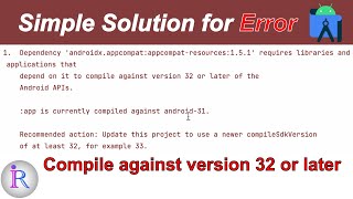 How to compile the android project against version 32 or later of the Android APIs [upl. by Eniwtna]