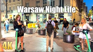 WARSAW 🇵🇱 NIGHTLIFE JUST WATCH THIS NOW 4K HDR VIDEO WALKING TOUR IN POLAND [upl. by Yzzik]