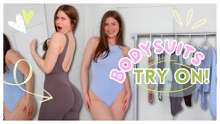 BODYSUIT TRY ON HAUL  low back high neck tank thong bottom [upl. by Stasny]