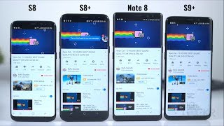 Battery Test Samsung S9 Plus vs S8 Plus vs S8 vs Note8 [upl. by Ailic]