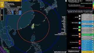 M49 Taiwan Earthquake caught on GlobalQuake  foreshock  aftershocks [upl. by Zumwalt632]