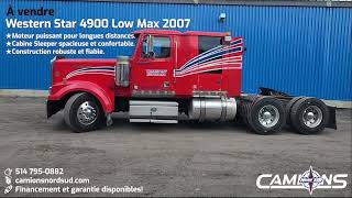 Western Star 4900 2007 Low Max 2007 Sleeper Cab  For sale  À vendre [upl. by Dnartreb]