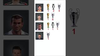 Xavi Toni Kroos Zinédine Zidane David Beckham Trophy Comparison [upl. by Deelaw]