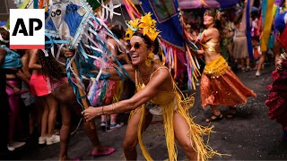 Carnival Drummers dancers from around the world get ready for Rio [upl. by Anitsyrhk]