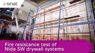 Fire resistance test of NIDA SW drywall systems in Siniat technology [upl. by Buell]