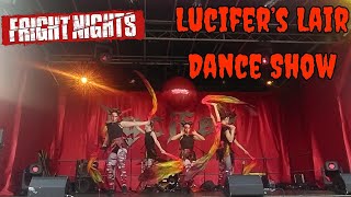 Lucifers Lair Deadly Sins Dance Show Fright Nights 2023 at Thorpe Park [upl. by Enwahs]