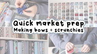 quick market prep making hair bows and scrunchies life updates SEPTEMBER studio vlog 58 [upl. by Leahcimaj]