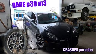 RARE E30 M3 AND a CRASHED Macan S [upl. by Meerak]