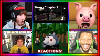 YOUTUBERS REACTION TO PIGGY BOOK 2 CHAPTER 2 KREEKCRAFT THINKNOODLES AND MORE [upl. by Orgel]