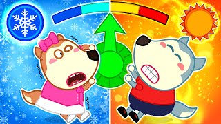 Wolfoo and Hot vs Cold Challenge with Lucy  Wolfoo Learns About Weather 🤩 Wolfoo Kids Cartoon [upl. by Alabaster837]