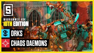 Orks vs Chaos Daemons  Warhammer 40k LIVE Battle Report [upl. by Avert131]