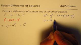 Factor Combination of Difference of Squares and Perfect Square Trinomial [upl. by Veator]