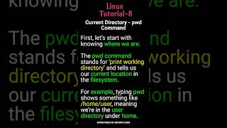 Linux Tutorials 8 Current Directory  pwd Command Explained preethidevops LinuxBasics [upl. by Woodley]