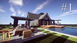 MINECRAFT PORADNIK  Jak zrobić willę z basenem 1 [upl. by Kcirrej580]