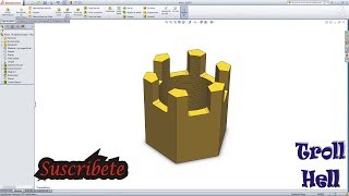 Como hacer una tuerca terminal en solidworks [upl. by Atnauqal]